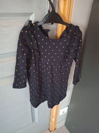 Robe manche longue bleu marine taille 18 mois