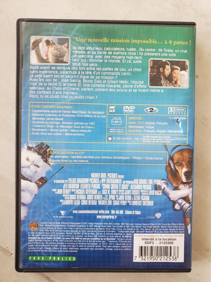 DVD Comme chiens et chats Warner bros kids - photo numéro 3