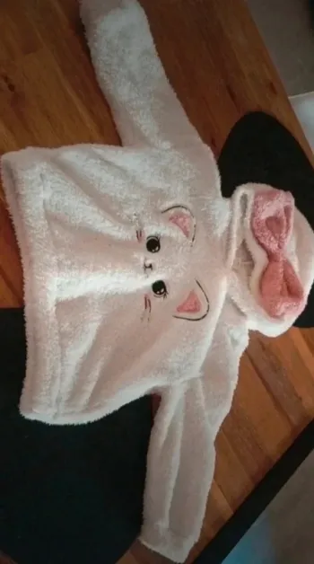Jolie sweat à capuche pilou chat 5ans shein