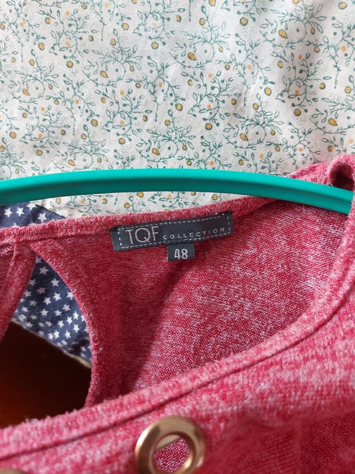 Pull biseauté rose taille 48 - photo numéro 3