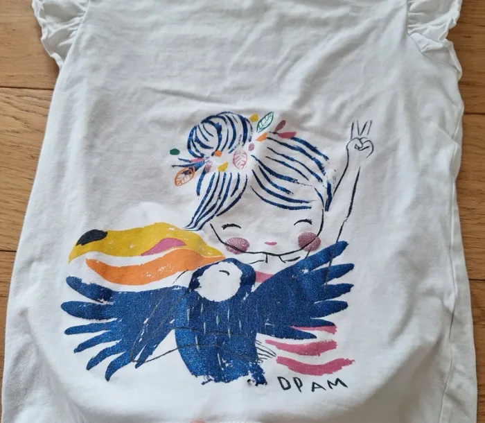 T-shirt manches courtes à paillettes bleues  DPAM 10ans - photo numéro 2