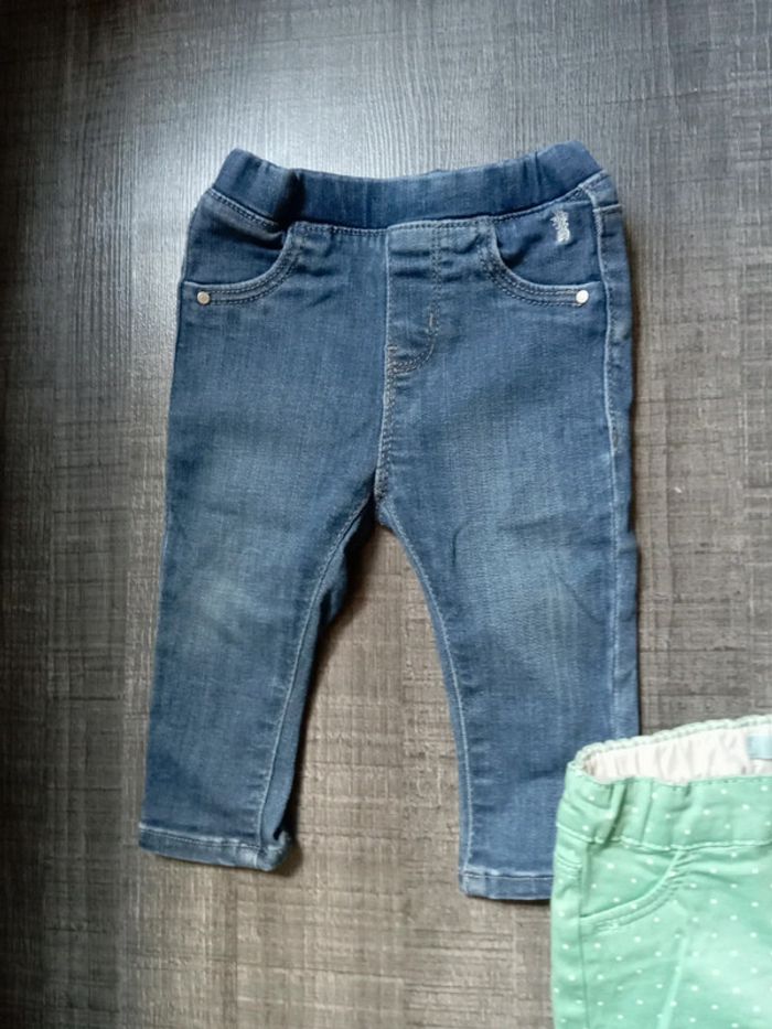Lot de 3 pantalons : 1 jean 1 jegging et 1 toile épaisse - photo numéro 3