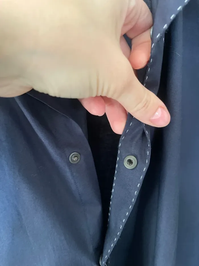 Chemise bleu marine unie - photo numéro 4