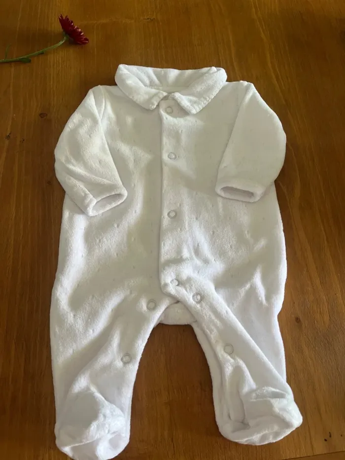 Pyjama grenouillère naissance velours