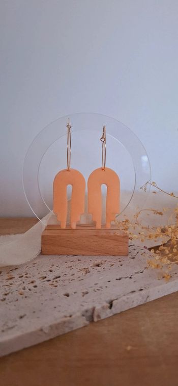 Boucles d’oreilles Arche Rose Peps – Modèle unique & fait main