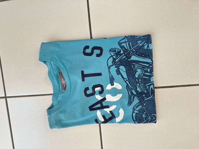 tee shirt bleu H&M "rebels moto"taille 12 ans - photo numéro 6