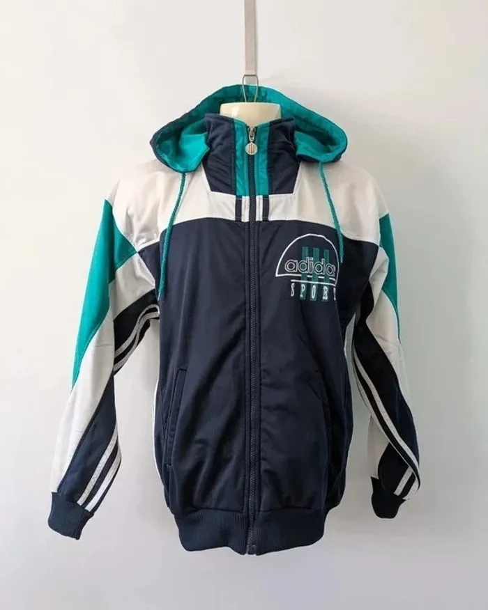 Veste à capuche vintage 90's - Adidas - Taille M - logo brodé
