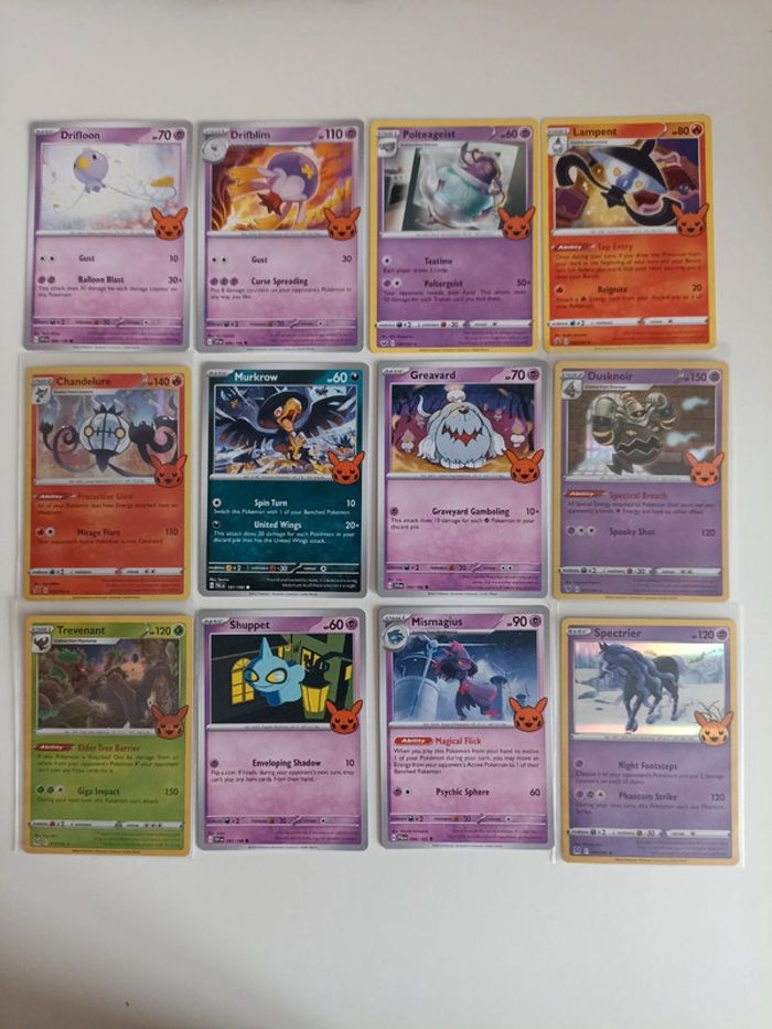 Lot 12 cartes Pokémon trick or trade