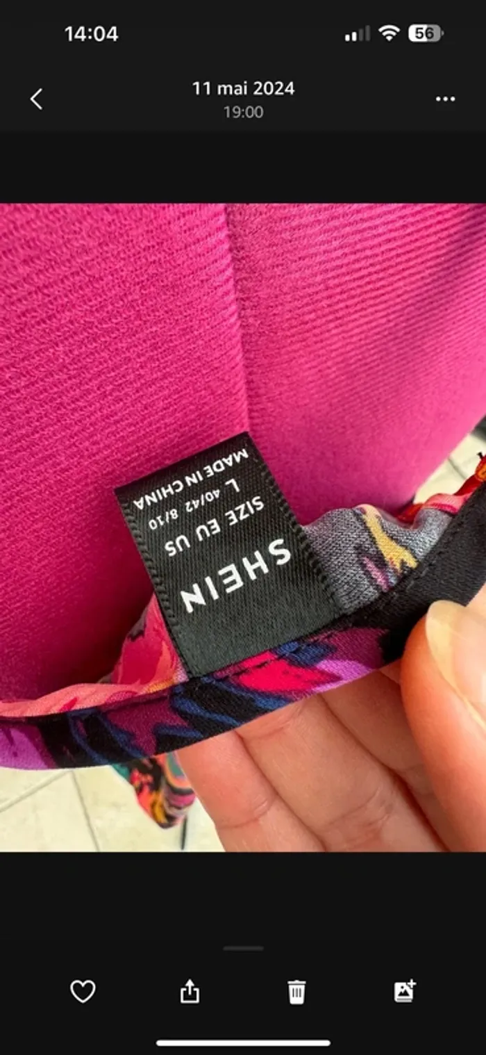 SHEIN Top à fines brides à imprimé ourlet en dentelle - photo numéro 4