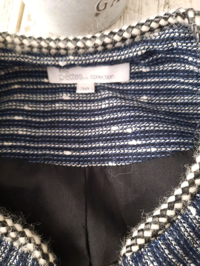 Veste cintrée bleu et noir - photo numéro 5