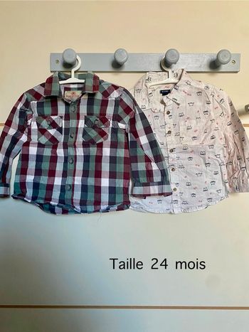 Lot de 2 chemises a manches longues 24 mois