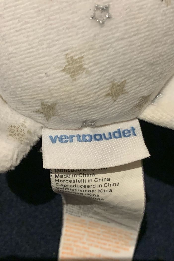 Petit doudou lapin blanc avec des étoiles Vertbaudet - photo numéro 3