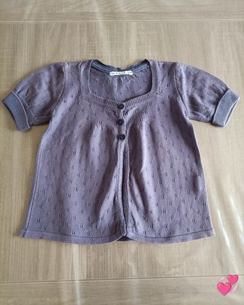 Gilet manches courtes ajourée Kiss Melody 26 mois