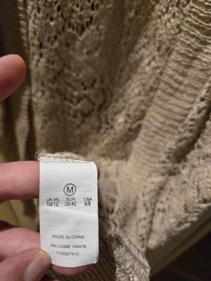 Gilet ajouré beige T.M 38/40 oversize Primark - photo numéro 6