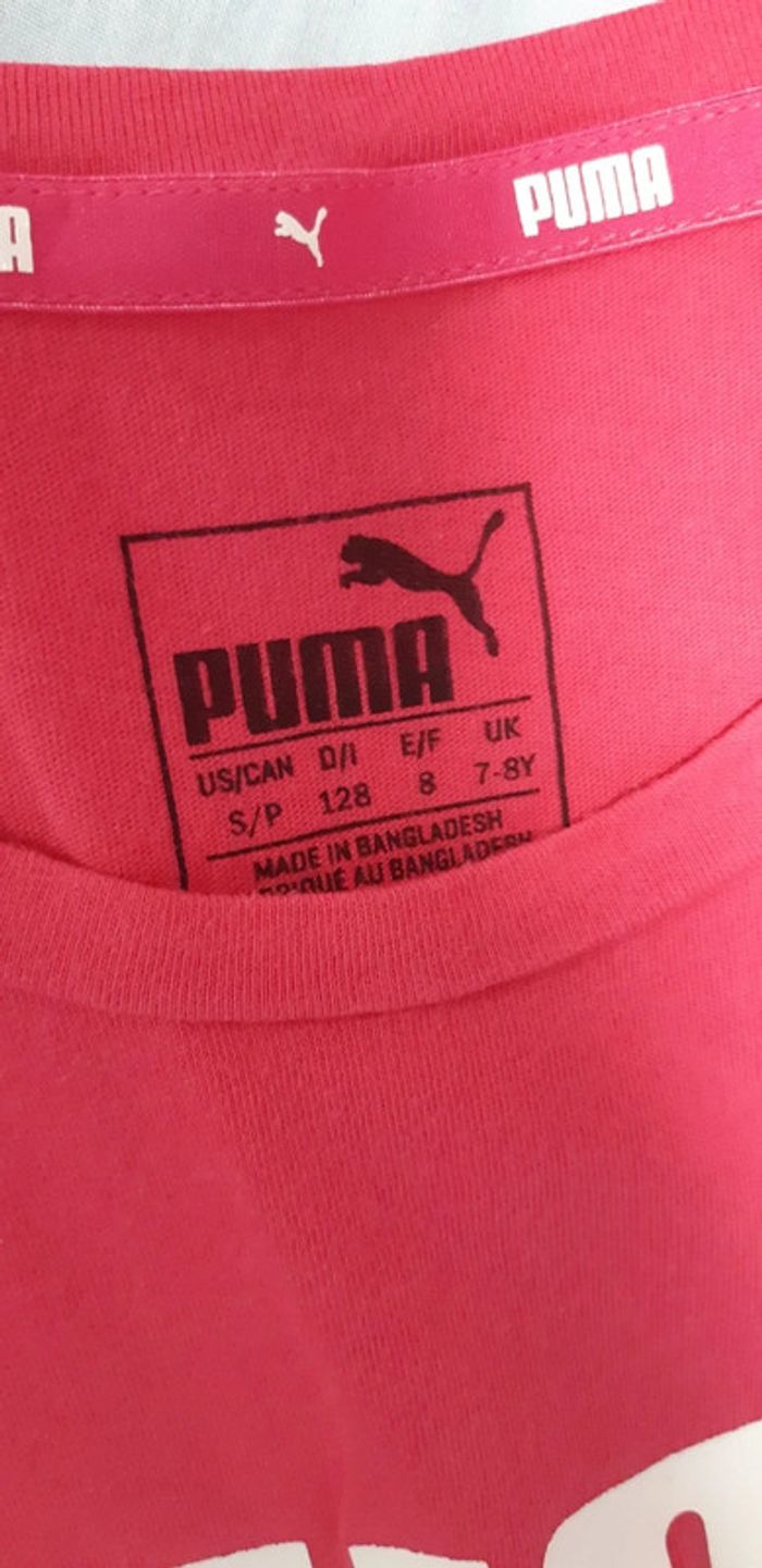 T-shirt fille Puma rose 8 ans - photo numéro 3