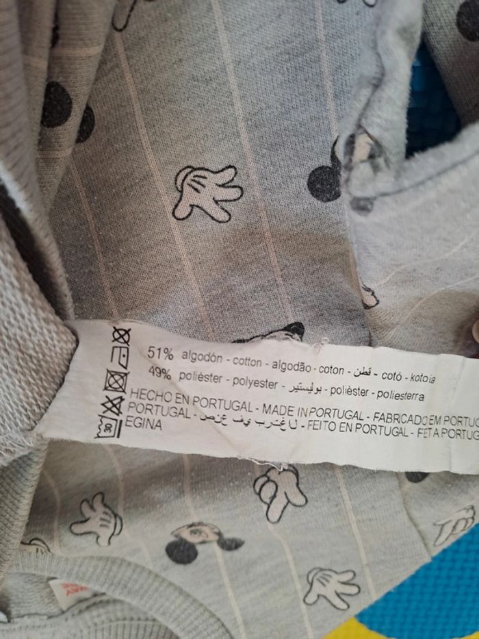 Ensemble pantalon pull Mickey gris clair, Disney baby, taille 9/12 mois (78 cm) - photo numéro 5