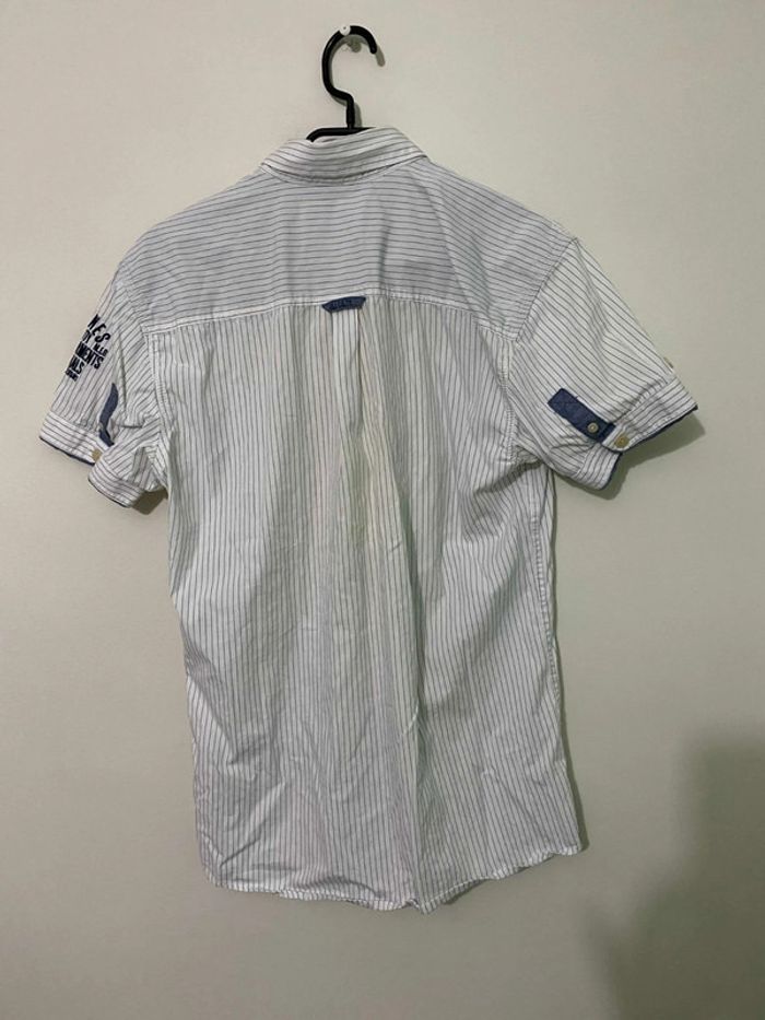 Chemise coupe droite manches courtes rayé blanche et marine Jack&Jones - photo numéro 2