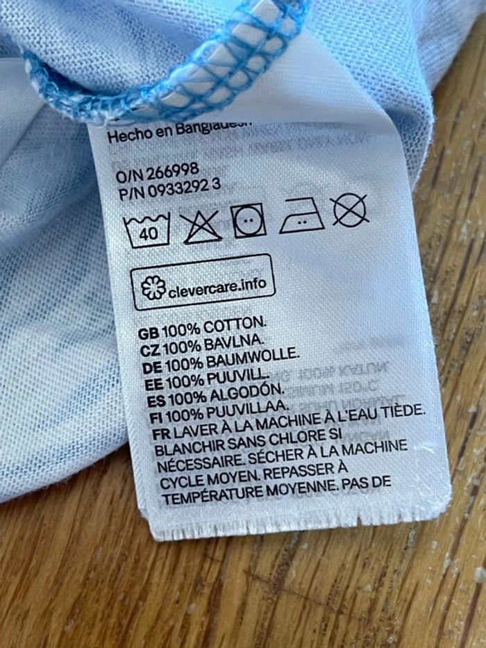 T shirt bleu et blanc type Hawaï 3 ans - photo numéro 2