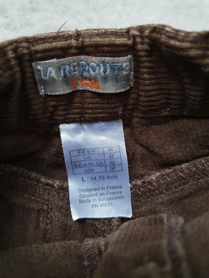 Pantalon en velours côtelé marron La Redoute 3 ans - photo numéro 9