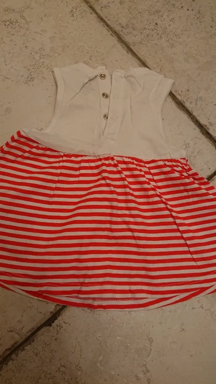 Robe bébé 3 mois blanche et rouge "ma maman d'amour" - photo numéro 2
