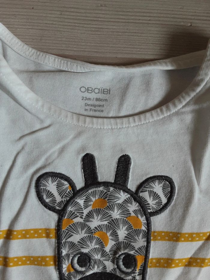 T-shirt girafe T. 2 ans - photo numéro 2