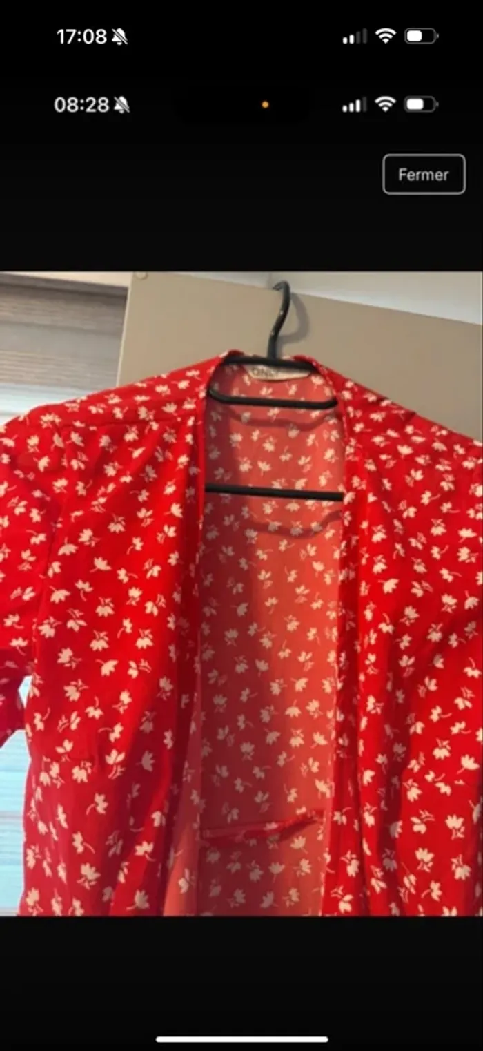 Robe only fleuri rouge taille xs - photo numéro 3