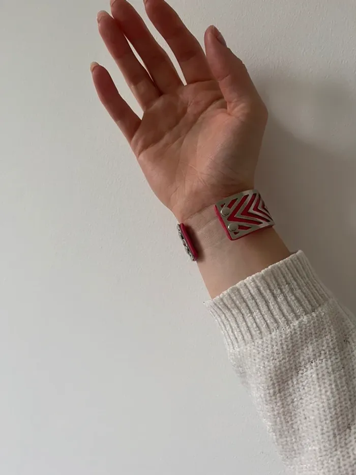 Bracelet cuire et argenté - photo numéro 2