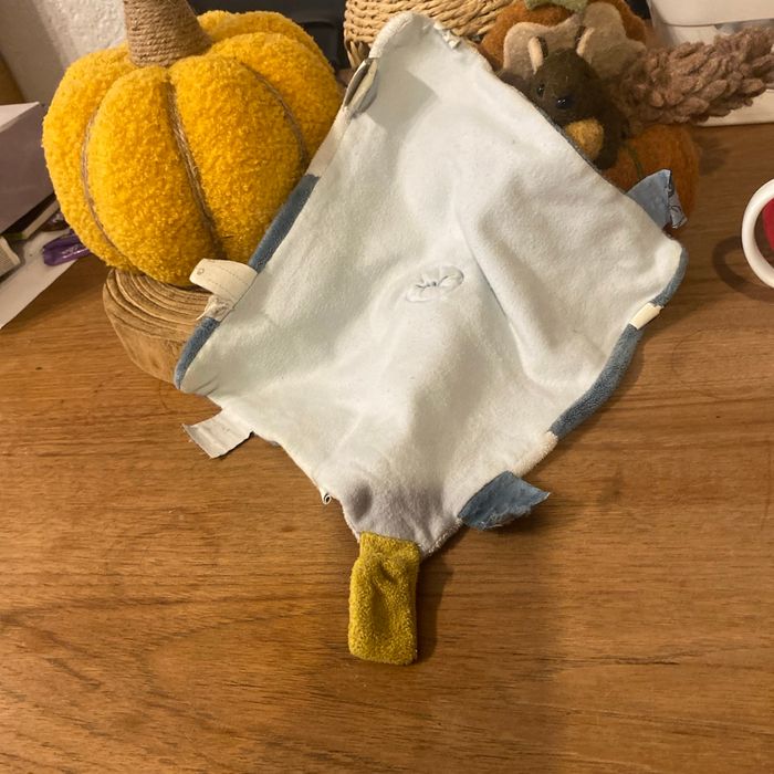 Doudou âne bleu plat - photo numéro 2