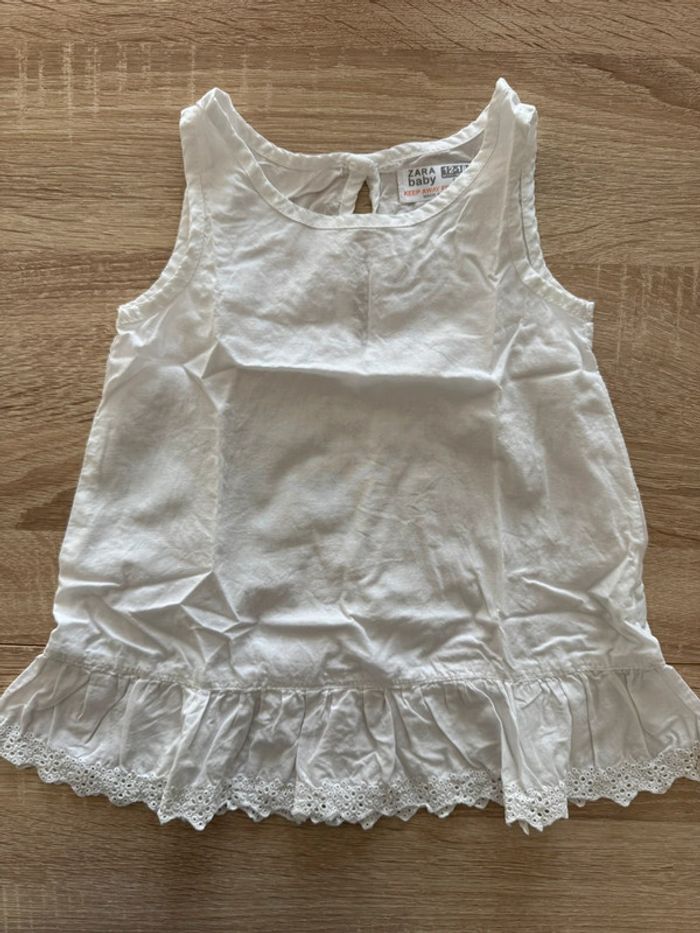 Robe blanche légère Zara baby 18 mois TBE - photo numéro 2