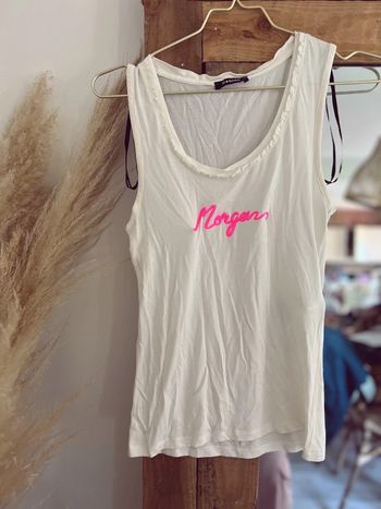 Debardeur crème morgan rose fluo