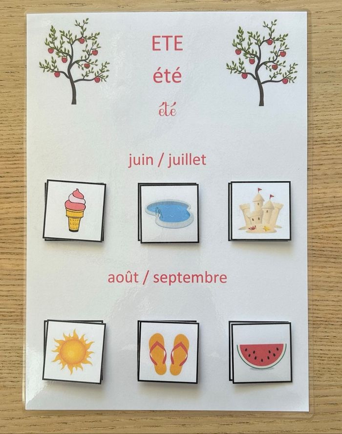 Lot 4 fiches Montessori : Les saisons - photo numéro 7