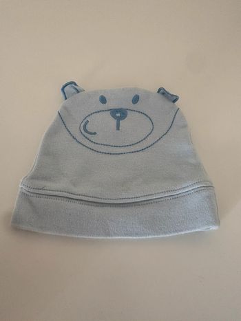 Bonnet bleu ourson