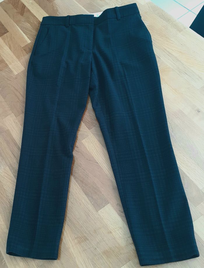 pantalon tartan noir et gris foncé - photo numéro 2