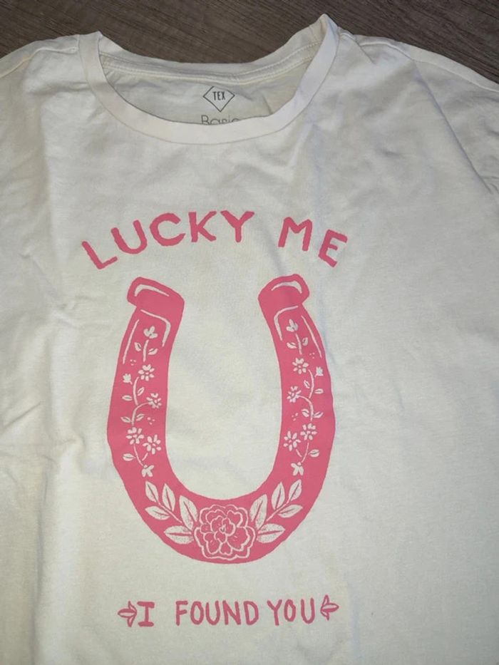 T shirt 9/10 ans Tex " Lucky me " - photo numéro 2