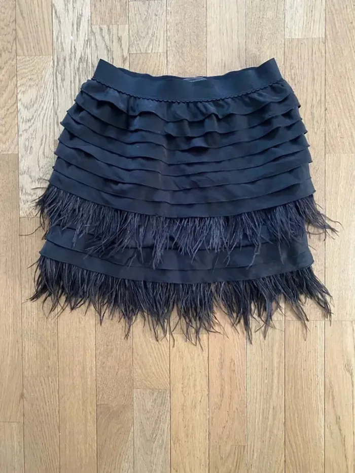Mini jupe en véritables plumes d’autruche BCBG Max Azria taille XS - photo numéro 2