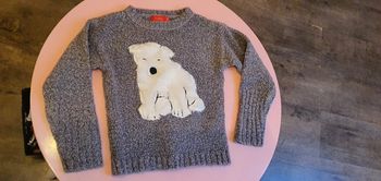 Pull gris ours blanc 5 ans
