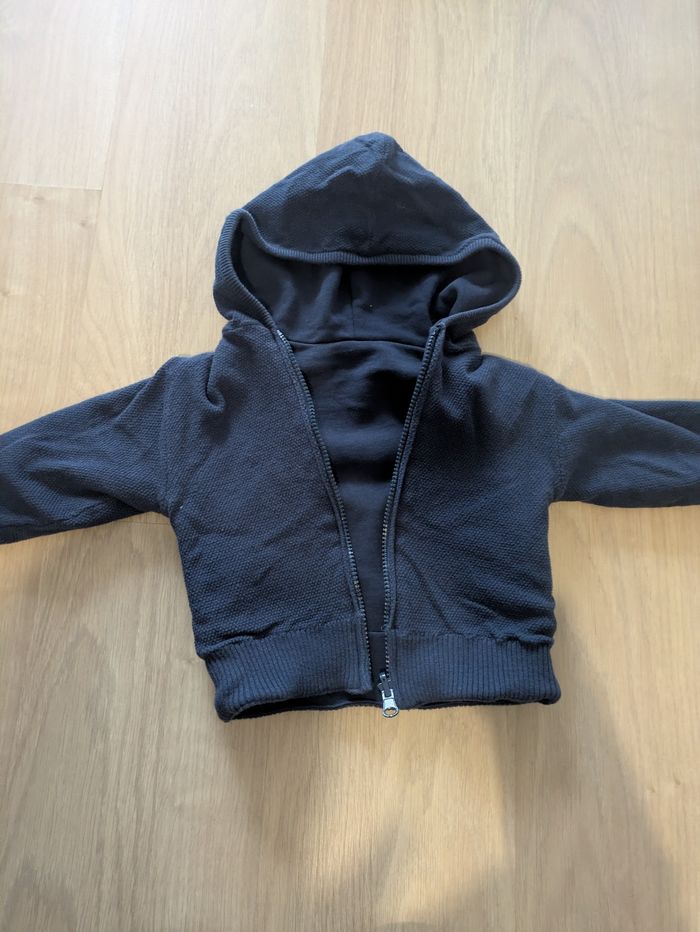 Gilet bleu marine réversible 12mois - photo numéro 3