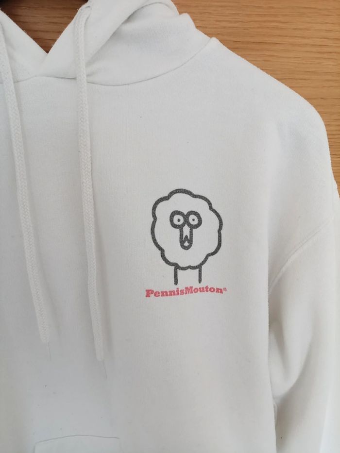 Pull Sweat blanc à capuche - Taille L - photo numéro 2