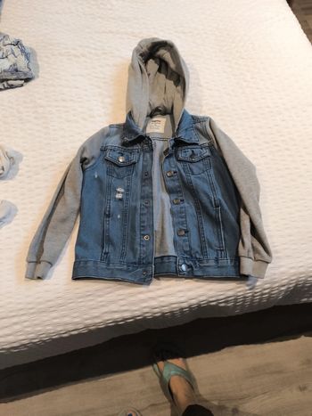 Veste jean et tissu
