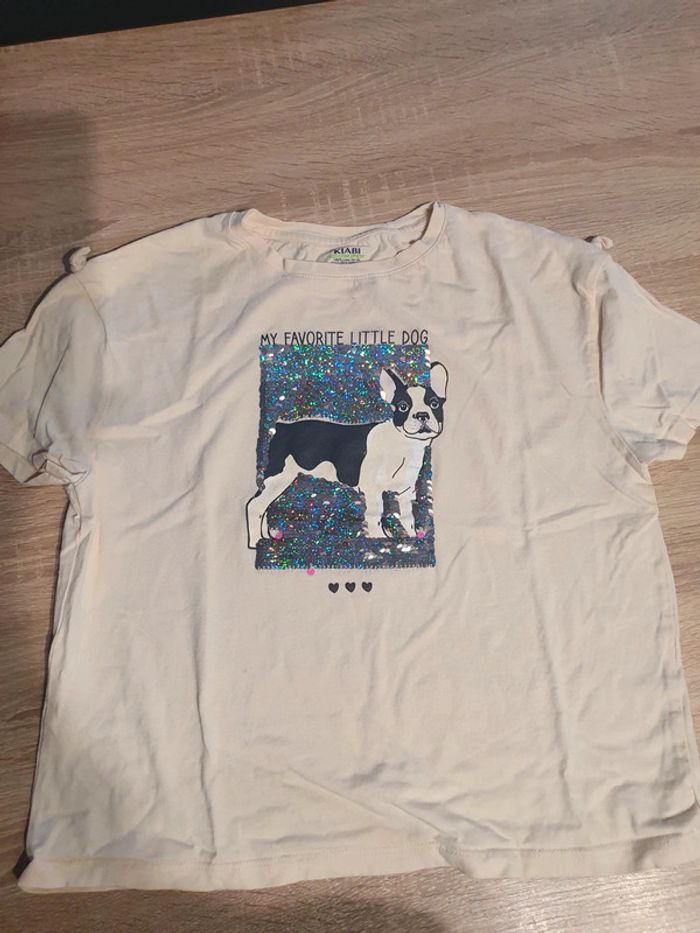 T-shirt bouledogue sequin - photo numéro 3