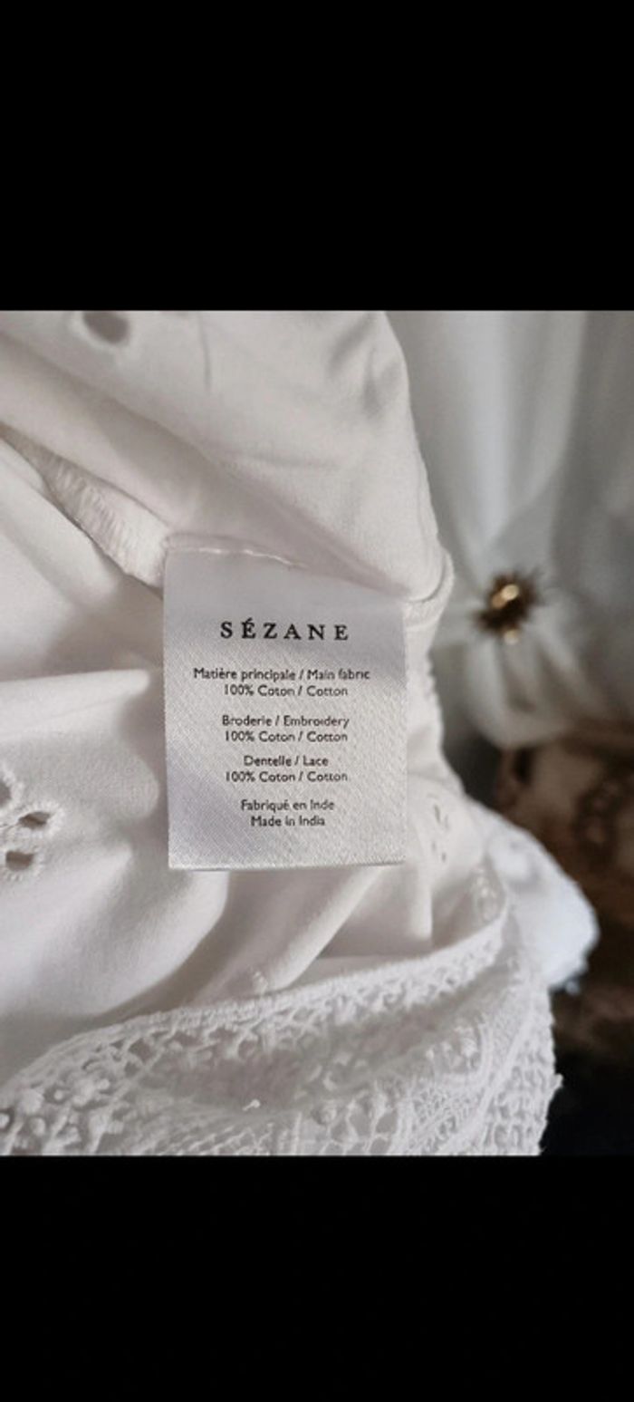 Sézane | Blouse coton broderie et dentelle | t 34 - photo numéro 11