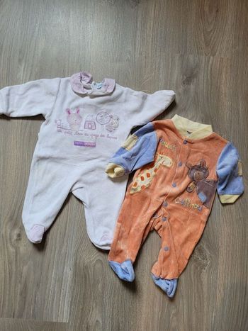 Lot 2 Dors-bien velours 1 mois 54 cm