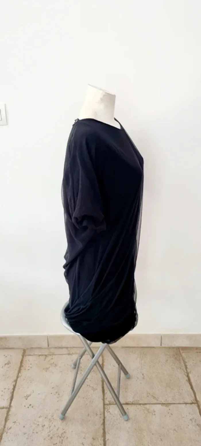 Robe noire courte cos tulle 36 - photo numéro 5