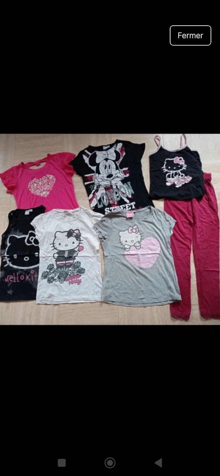Lot 7 vêtements fille 8/10 ans Hello Kitty