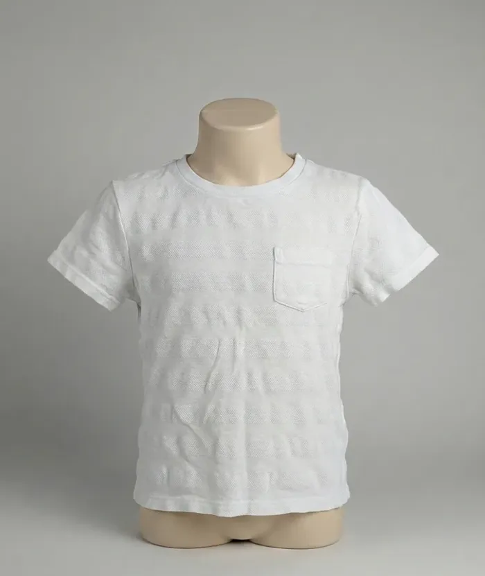 T-shirt Blanc Orchestra - 4 ans (104 cm) - Effet Texturé & Poche