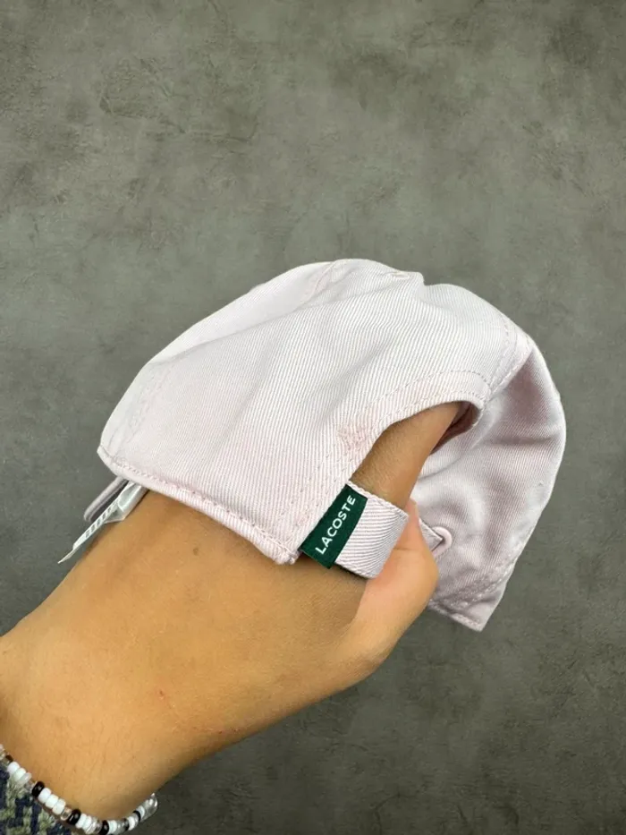Casquette Lacoste Rose Pale Logo brodé Neuve - photo numéro 5