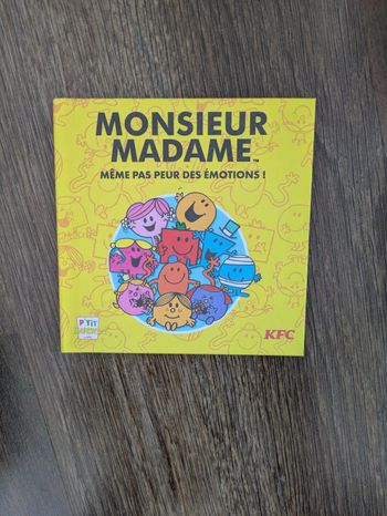 Livre Monsieur Madame même pas peur des émotions KFC