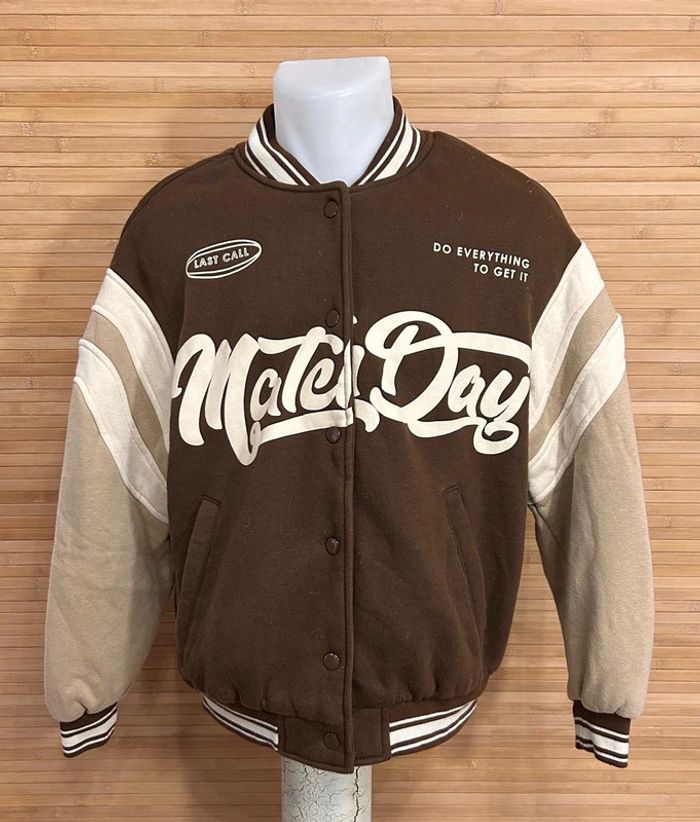 Veste marron bershka marron varsity