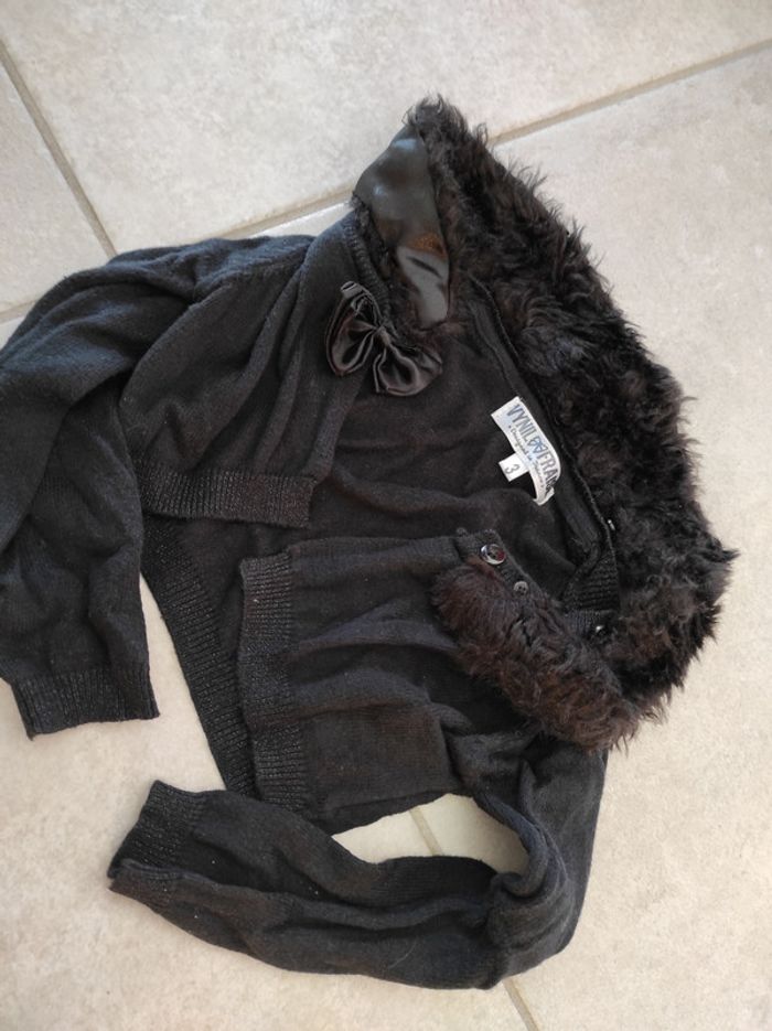 Cardigan vinyl fraise 3 ans - photo numéro 2