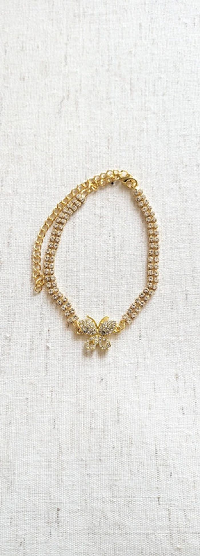 Bracelet de cheville strass papillon – Bijou brillant et féminin - photo numéro 2